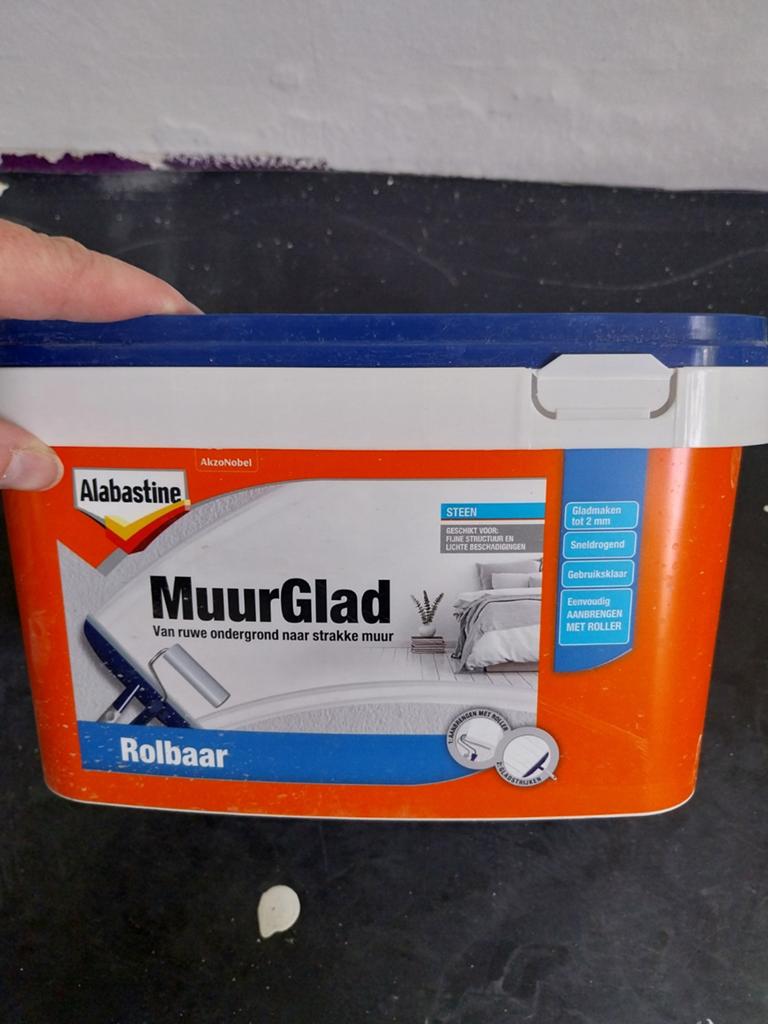 Alabastine muurglad 2,5 liter, dichte pot, Doe-het-zelf en Verbouw, Verf, Beits en Lak, Minder dan 5 liter, Ophalen of Verzenden