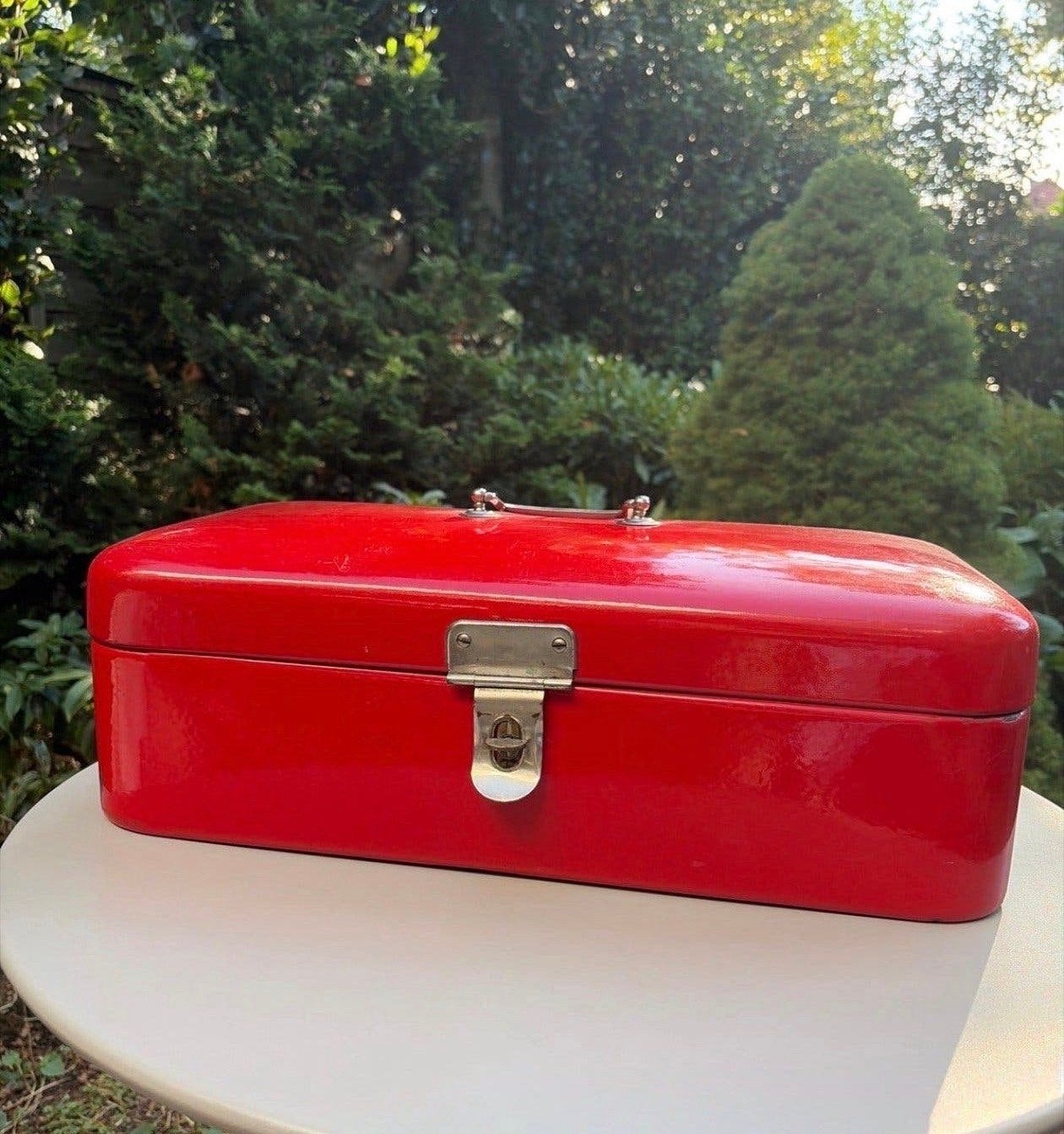 Vintage Rode Emaille Broodbak - Retro Keuken Charme, Ophalen of Verzenden