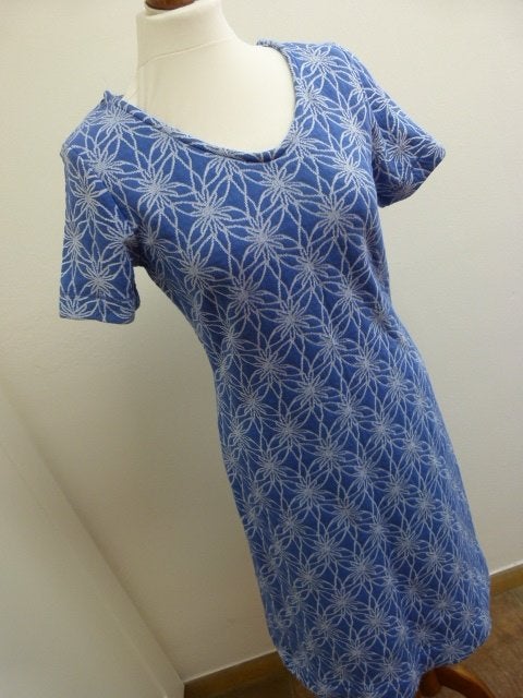 LE PEP jurk M 38 40 blauw bloemen VINTAGE, Kleding | Dames, Maat 38/40 (M), Overige kleuren, Le pep, Ophalen of Verzenden