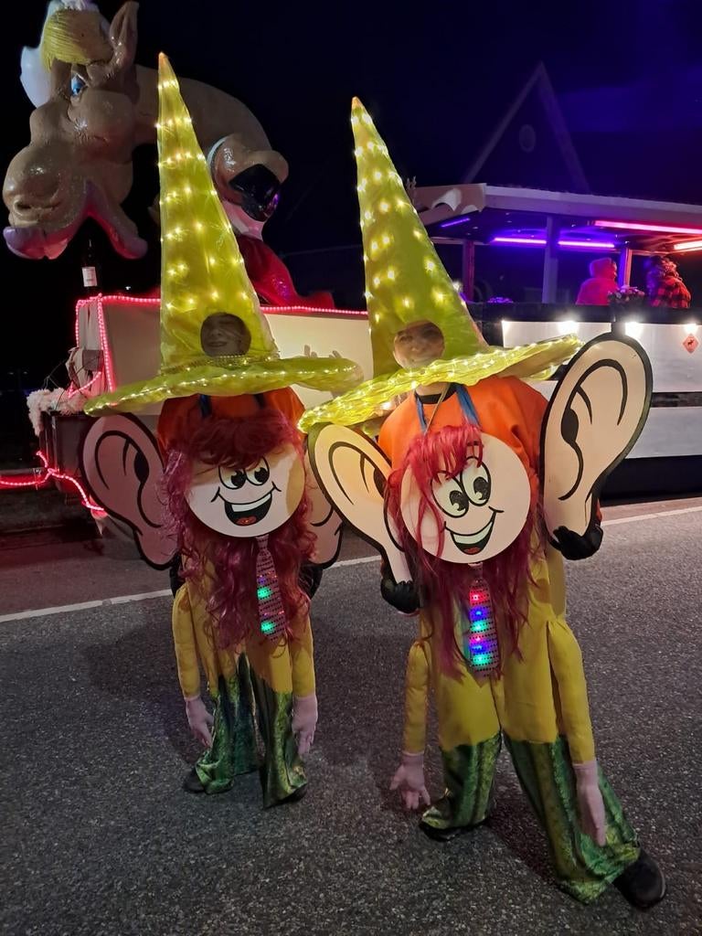 11verlichte hoeden en pakken voor loopgroep, Kleding | Dames, Carnavalskleding en Feestkleding, Zo goed als nieuw, Carnaval, Maat 42/44 (L)