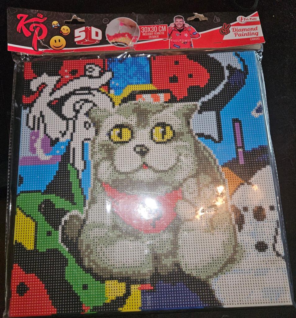 Knol Power Diamond Painting Kat op Canvas 30x30cm, Nieuw, Meerkleurig, Ophalen of Verzenden, Overige merken