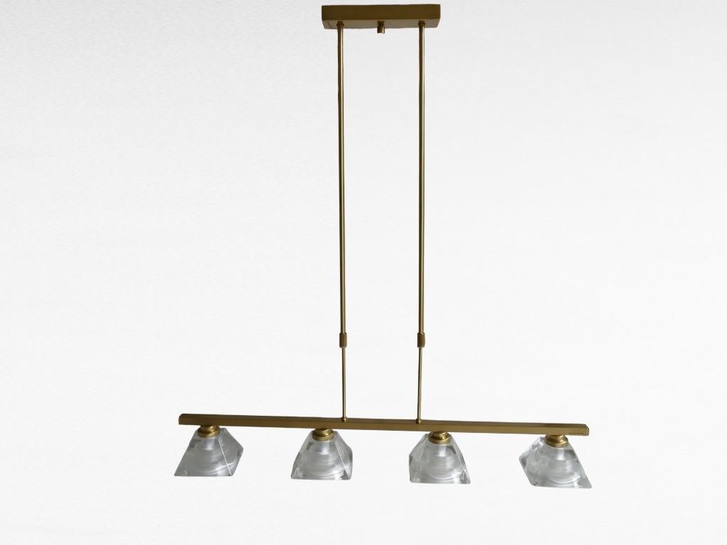 Lineaire hanglamp - Bankamp Leuchten - Messing en glas, Ophalen of Verzenden, Zo goed als nieuw, Glas, Modern