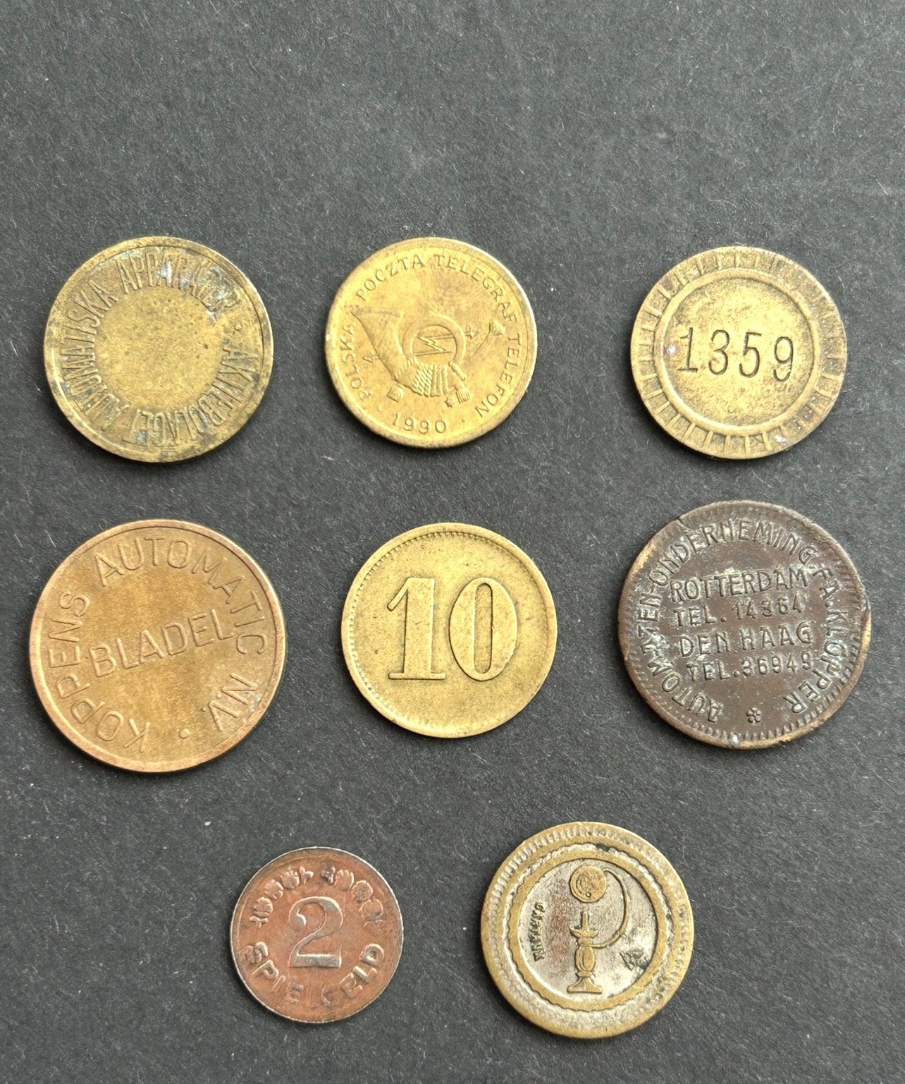 Lot Oude Jetons, Postzegels en Munten, Penningen en Medailles, Overige materialen, Ophalen of Verzenden