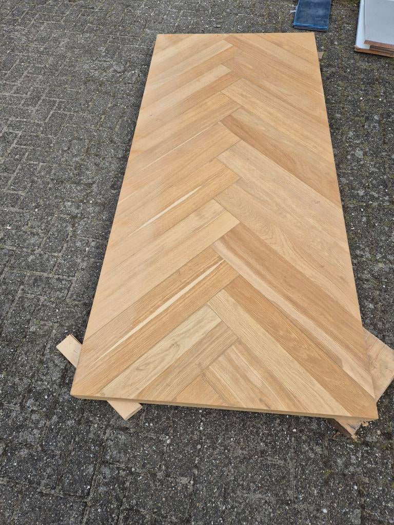 Visgraat tafelblad 98 bij 220cm, Ophalen, Rechthoekig, 200 cm of meer, 50 tot 100 cm