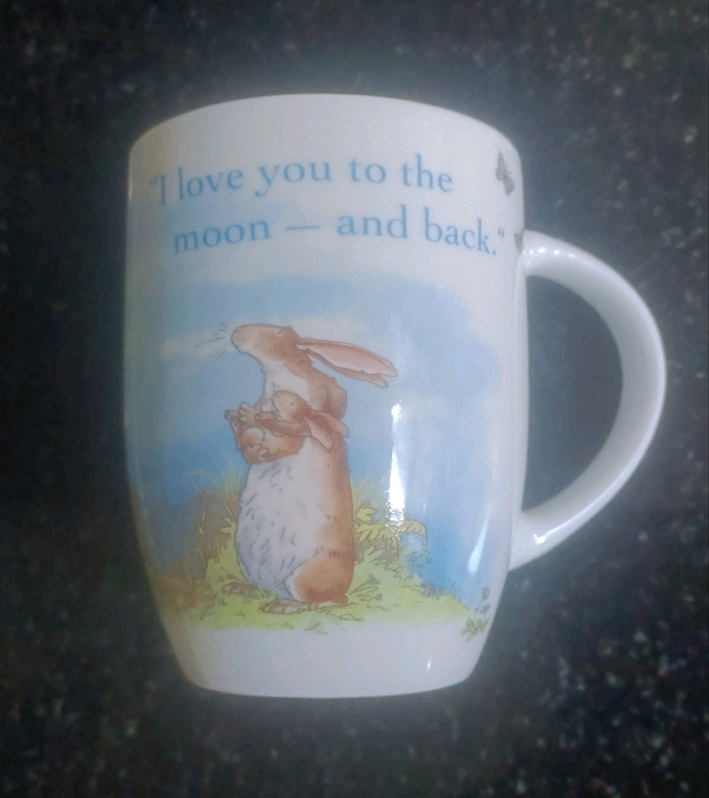 Hazeltje porselein beker I love you to the moon and back, Overige merken, Zo goed als nieuw, Overige stijlen, Porselein