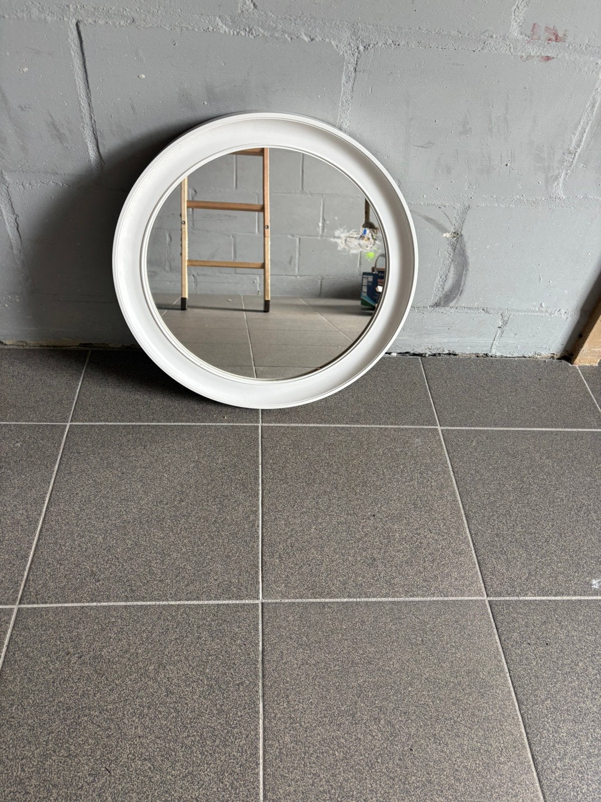 Spiegel wit ikea, Ophalen, Minder dan 50 cm, Rond, Zo goed als nieuw