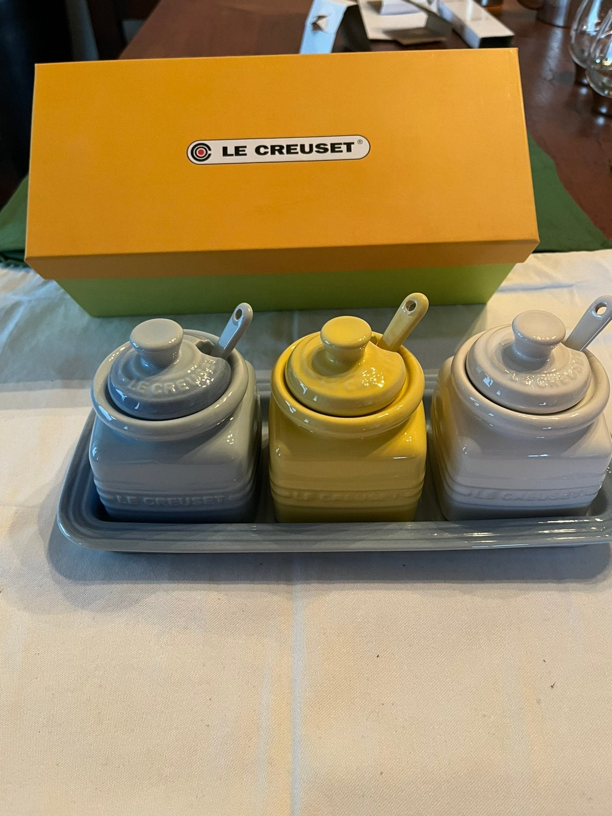 Le Creuset (?) kruidenpotjes 3 delig, Le Creuset, Overige typen, Nieuw, Ophalen of Verzenden