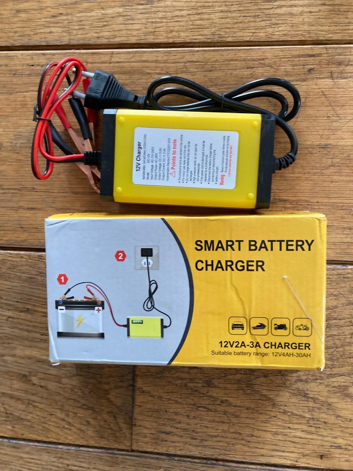 Slimme acculader 12V 2A-3A voor auto, motor en meer, Auto-onderdelen, Nieuw, Universele onderdelen