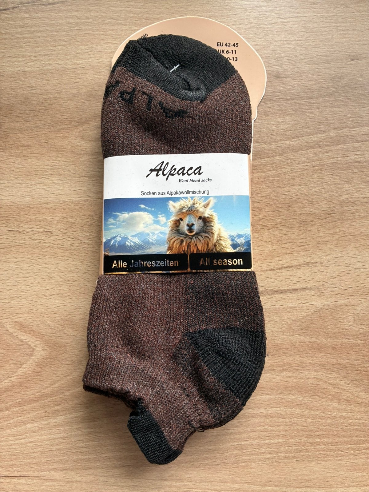 2 paar nieuwe Alpaca wolmix enkelsokken maat 42-45, Ophalen of Verzenden, Nieuw, Maat 43 t/m 46, Bruin
