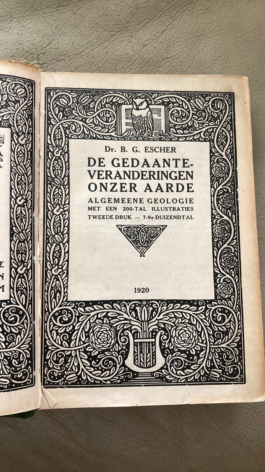 BG Escher / gedaanteveranderingen onzer aarde geologie 1920, Ophalen of Verzenden, Gelezen, Natuurwetenschap