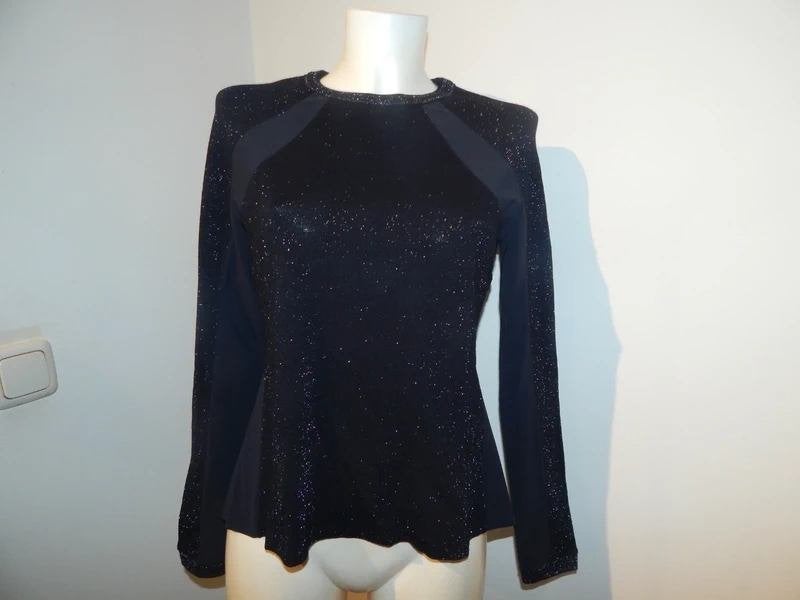 Marccain glitter trui zwarte travel stretch deeltjes tussenM