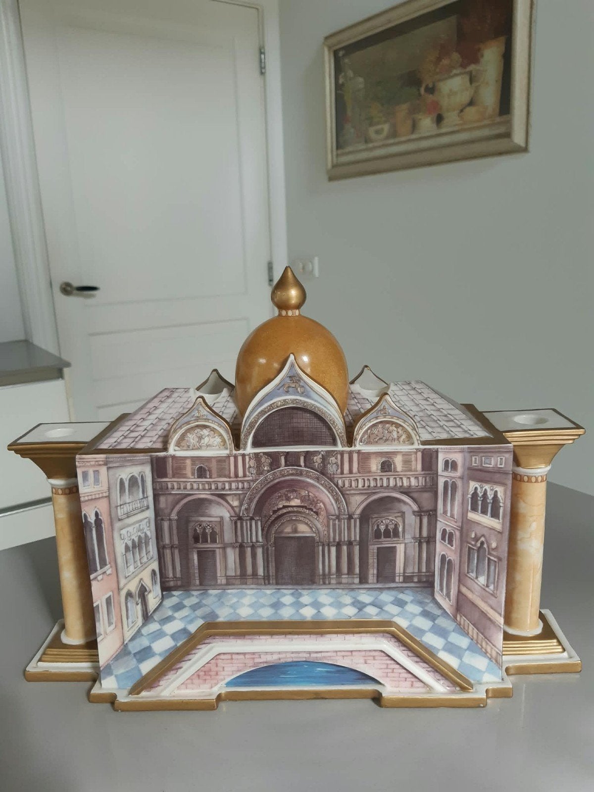 Grote Kandelaar Villeroy en Boch Belvedere  Venetië, Antiek en Kunst, Ophalen