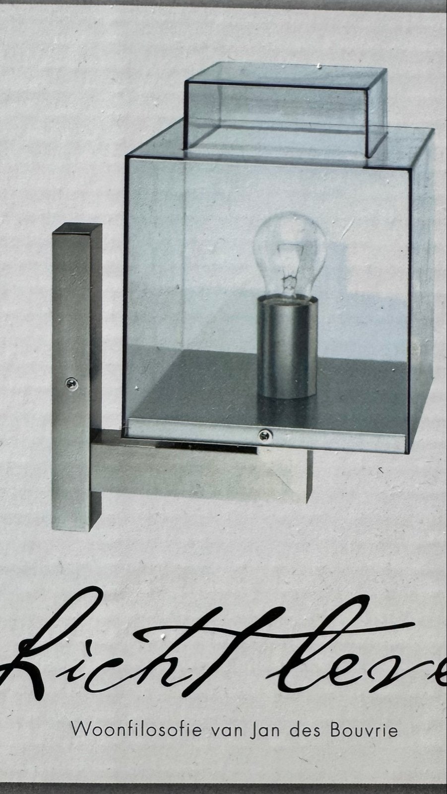 Buitenlamp Kubus Transparant - Roestvrij staal, Wandlamp, Nieuw, Ophalen of Verzenden, Netvoeding