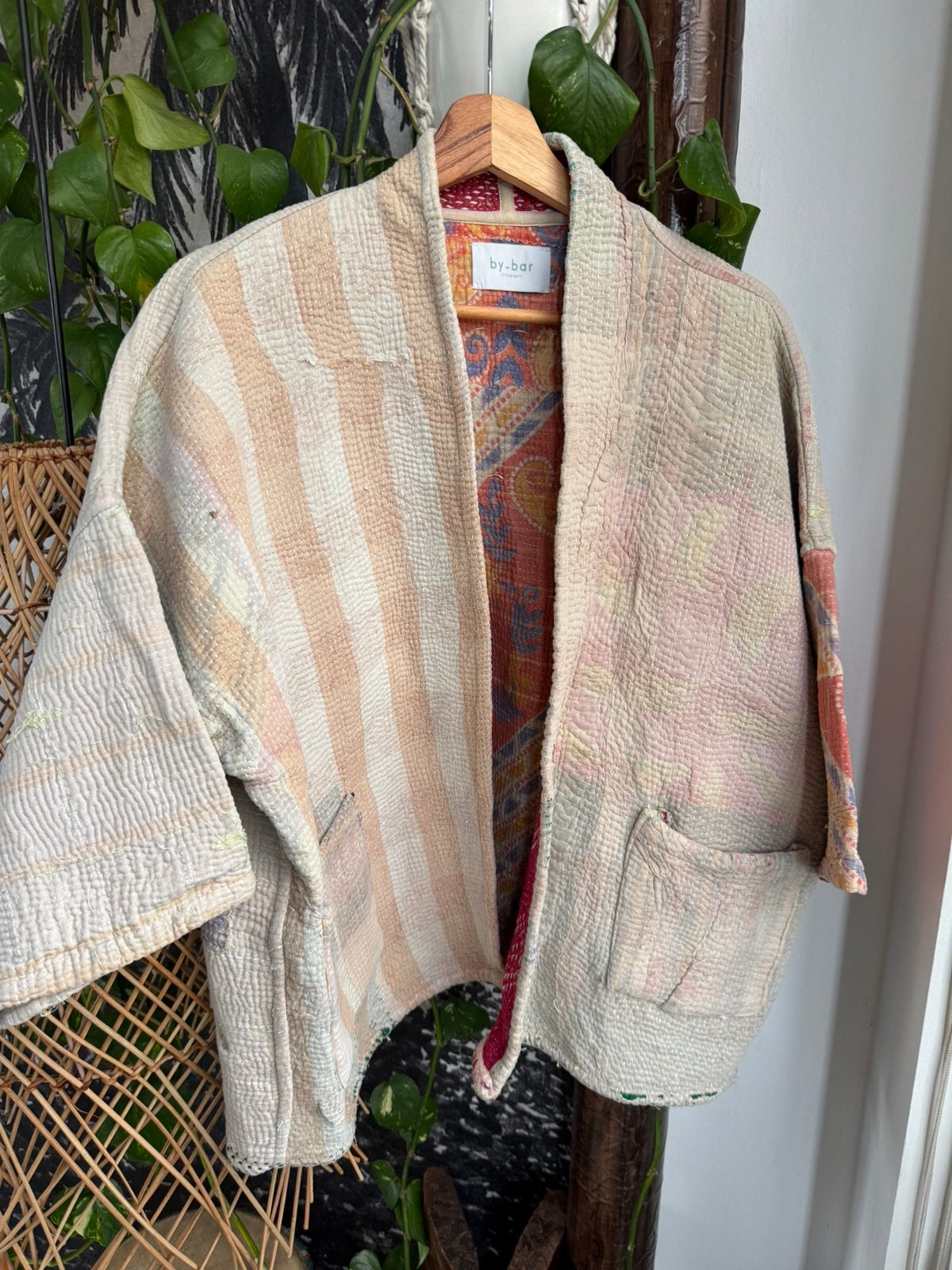 By-bar antic Kantha jasje kimono universele maat, Kleding | Dames, Maat 42/44 (L), Zo goed als nieuw, Jasje, Meerkleurig