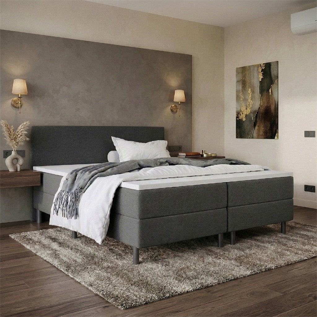ACTIEDEAL Boxspring 180 x 220 | HB GLAD + GRATIS topper, Overige kleuren, Verzenden, 180 cm, Stof