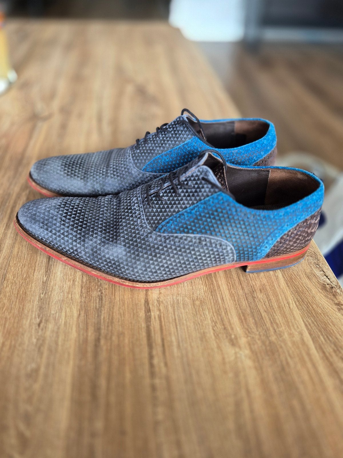 Nette Floris van Bommel heren schoenen - Maat 42.5, Blauw, Floris van Bommel, Ophalen of Verzenden, Zo goed als nieuw