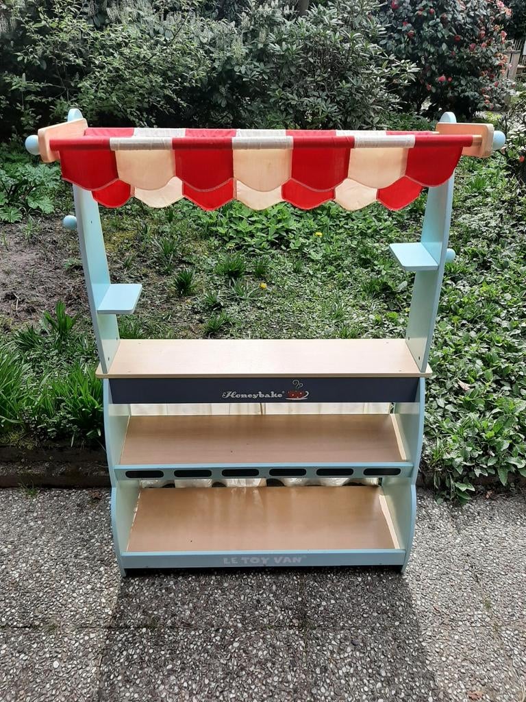 Houten Winkeltoonbank / Marktkraam op Wieltjes, Ophalen, Gebruikt, Hout, Speelkeuken-accessoire