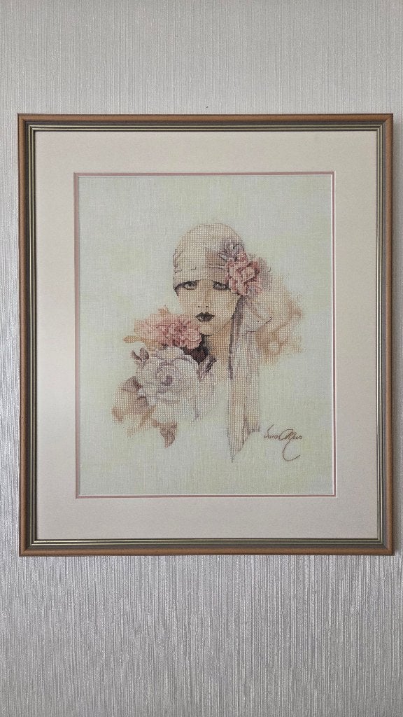 Schilderij Sara Moon geborduurd, 50 – 75, Ophalen of Verzenden, Zo goed als nieuw, Schilderij