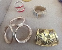 4 sjaalclips, Ophalen of Verzenden, Zo goed als nieuw, Zilver, Overige materialen