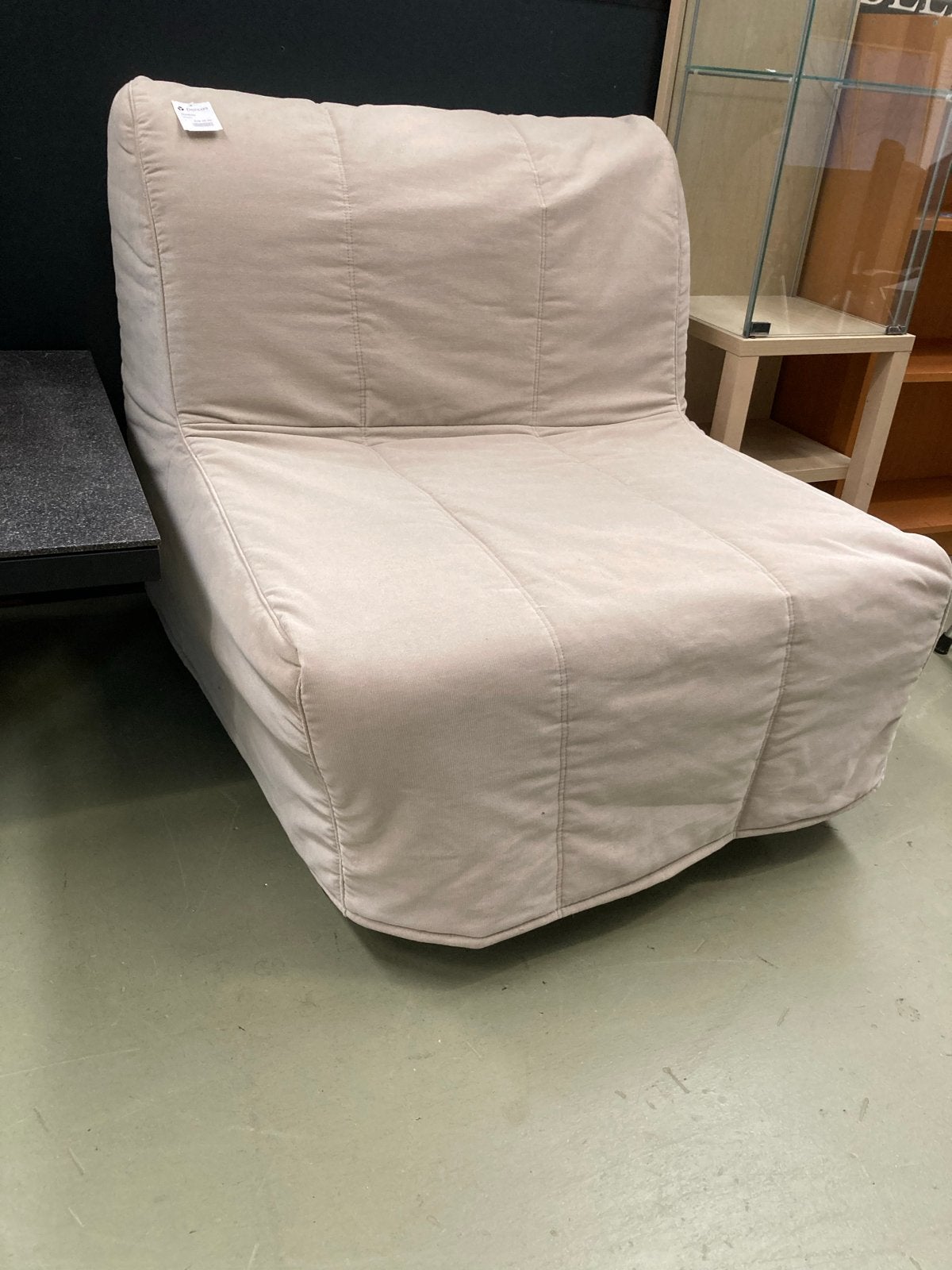 IKEA Lycksele slaapfauteuil - Beige slaapbank, Eenpersoons, Ikea, Beige, Ophalen of Verzenden