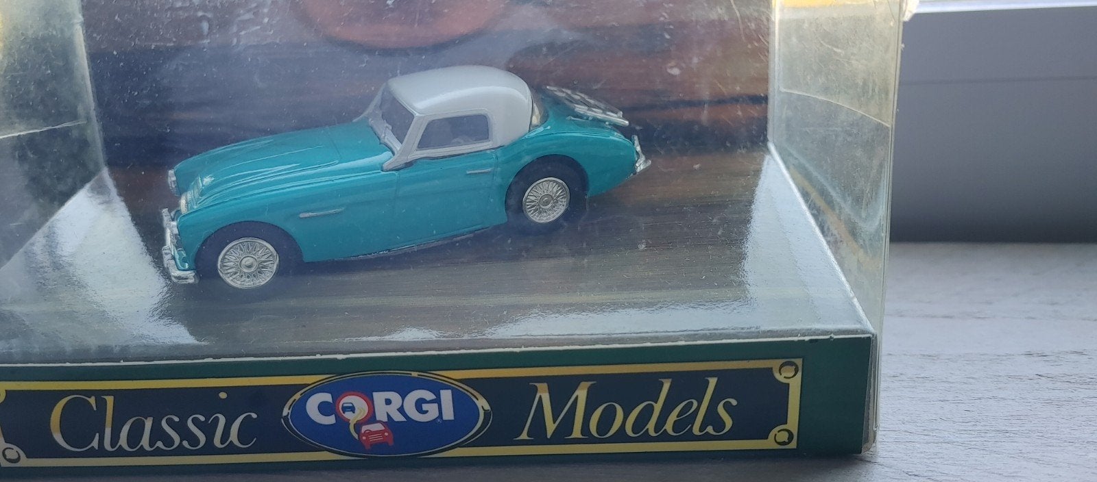corgi toys austin healey blauw 1:43, Verzenden, Zo goed als nieuw, Auto, Corgi