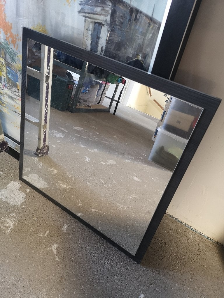 Spiegel met Zwarte Lijst Rechthoekig, Huis en Inrichting, Woonaccessoires | Spiegels, Ophalen, Minder dan 50 cm, Zo goed als nieuw