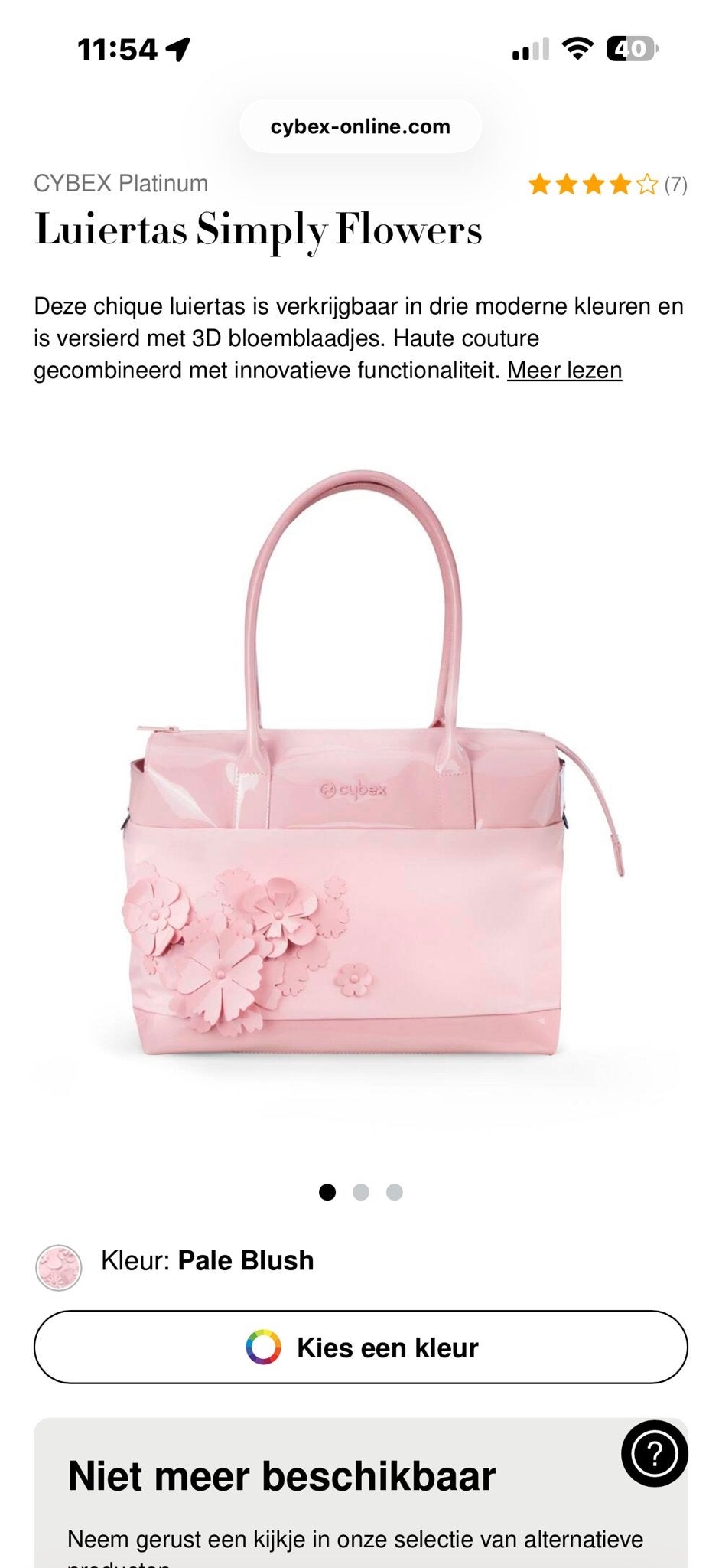Cybex Platinum Luiertas Simply Flowers - Pale Blush, Verzorgingstas, Overige merken, Zo goed als nieuw, Roze