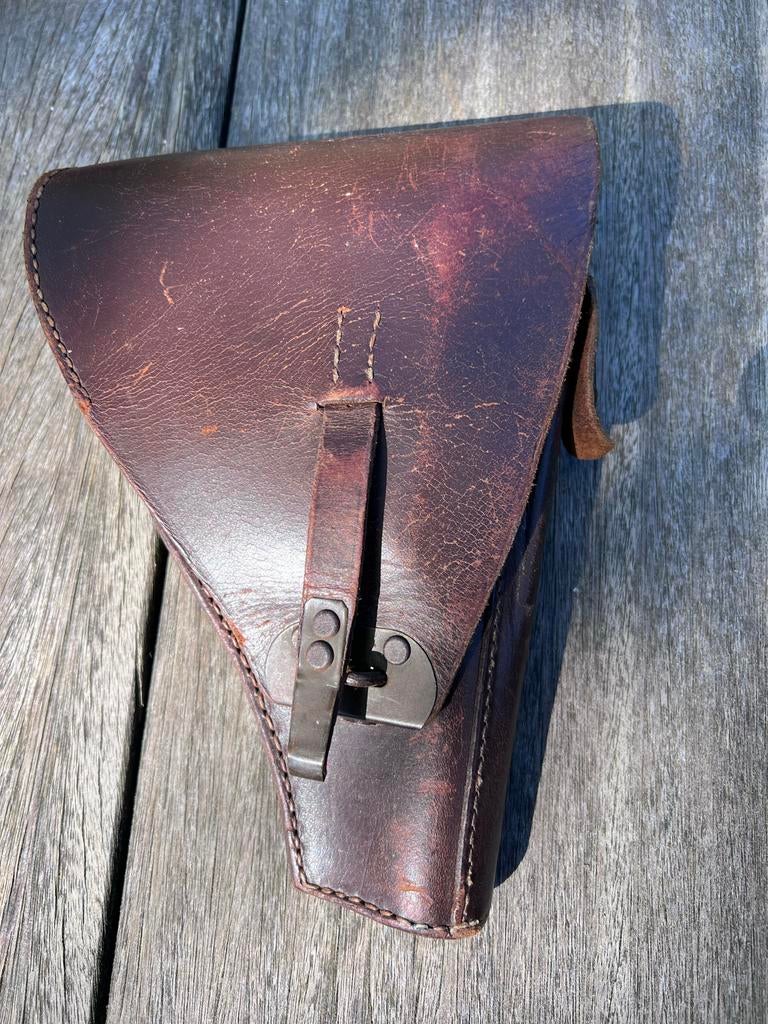 Nederlands FN pistool M25 holster leer in goede staat, Ophalen of Verzenden, Landmacht, Nederland, Overige typen