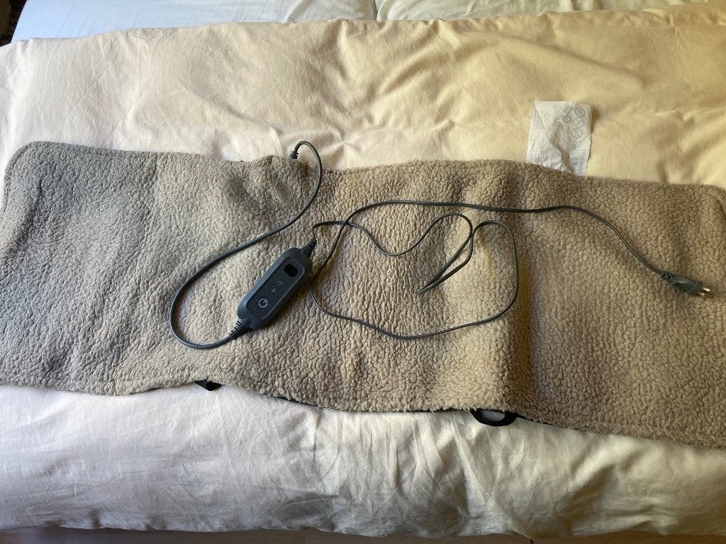 verwarmd stoelkussen Ambiano met diverse standen en boekje, Ophalen of Verzenden, Gebruikt, Grijs, Textiel