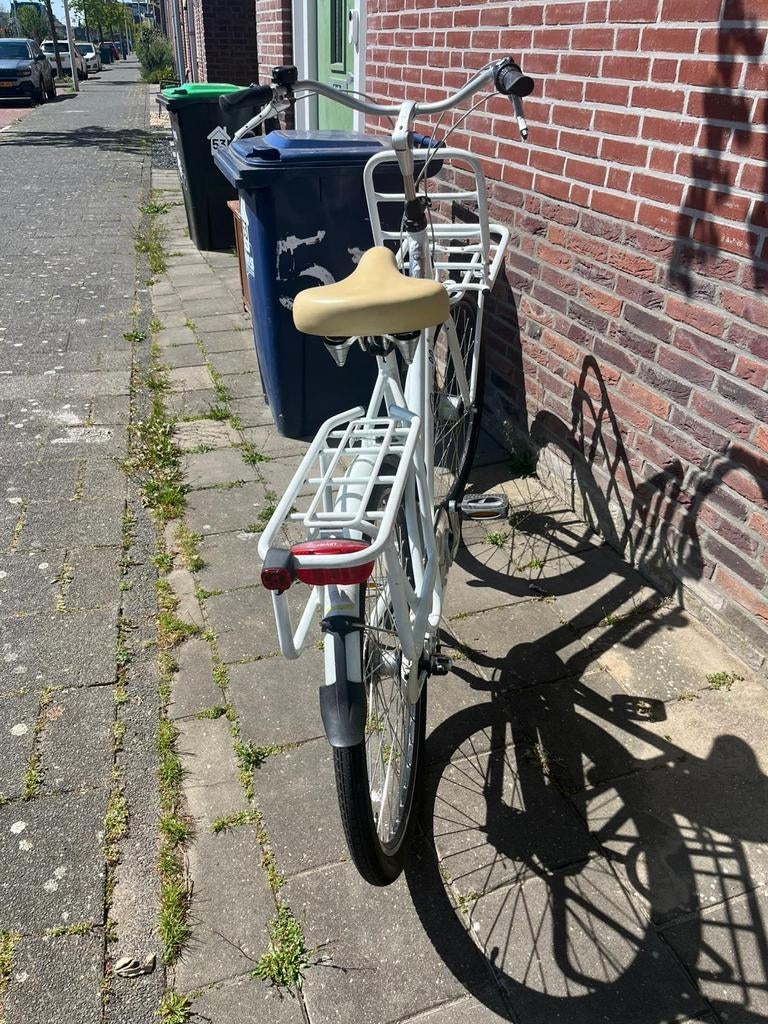 Gazelle Miss Grace Wit met Voordrager en Achterdrager, Fietsen en Brommers, Fietsen | Dames | Damesfietsen, Terugtraprem, Versnellingen