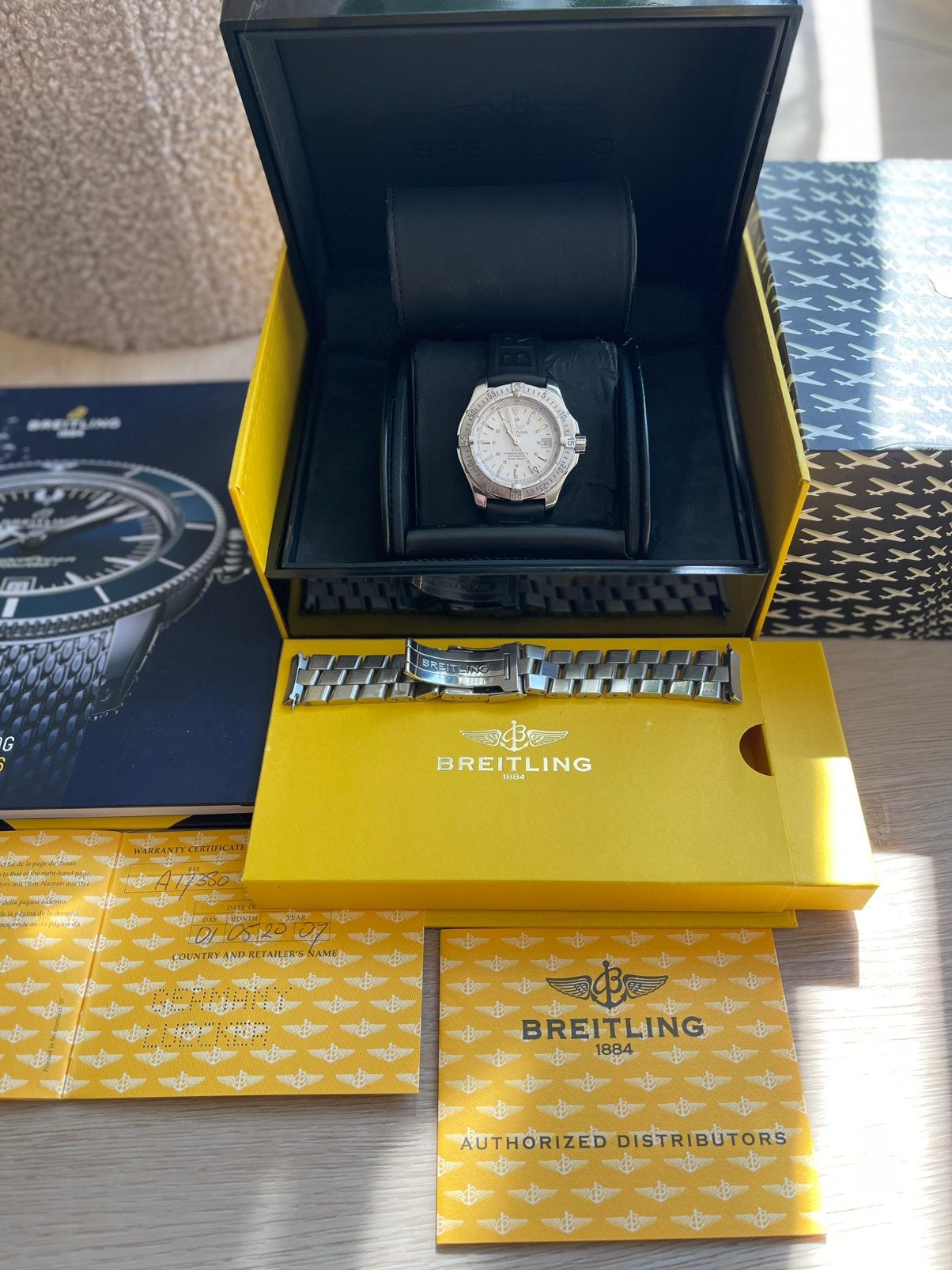 Complete Breitling Colt II automatic A17380, Ophalen, Staal, Breitling, Polshorloge