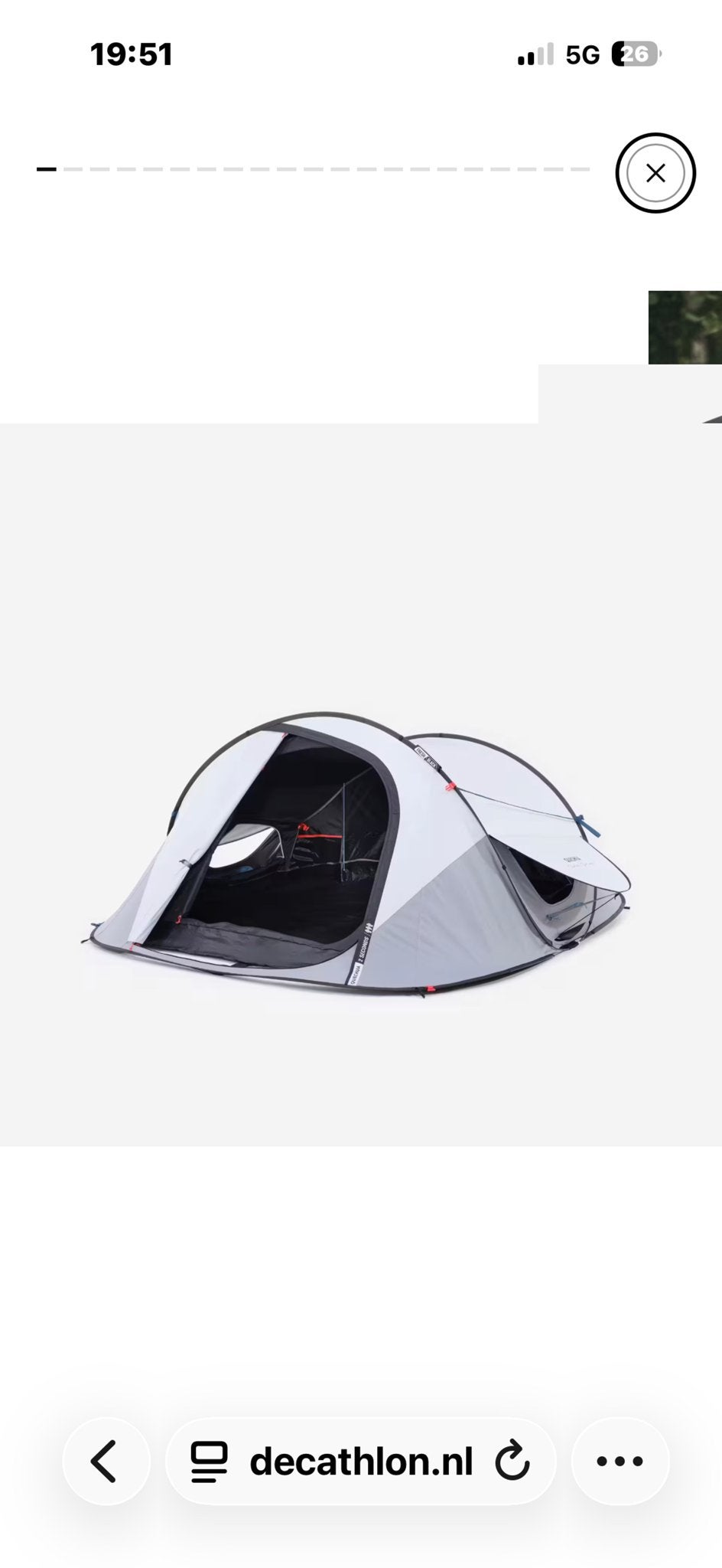QUECHUA pop up tent voor 3 personen fresh&black, Caravans en Kamperen, Tenten, Ophalen, Tot en met 2