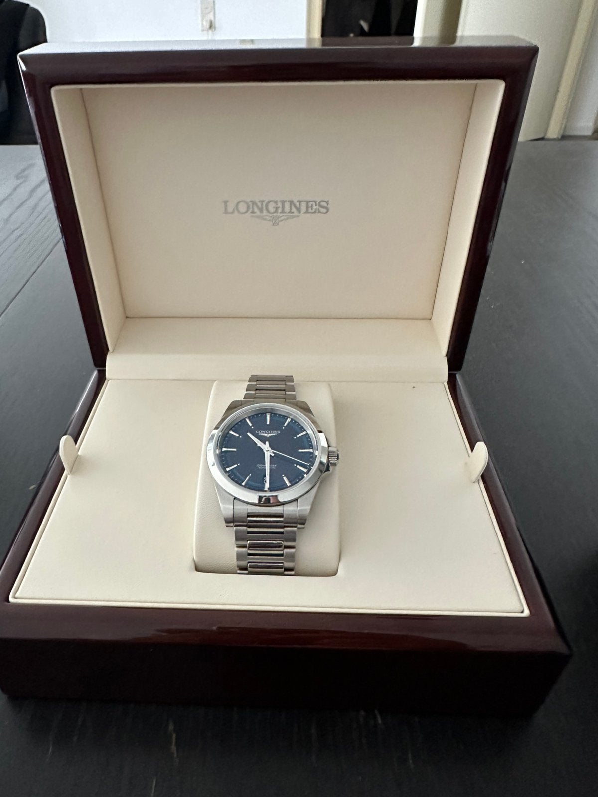 Longines Conquest Automatic – Complete set, Ophalen of Verzenden, Zo goed als nieuw, Staal, Overige merken