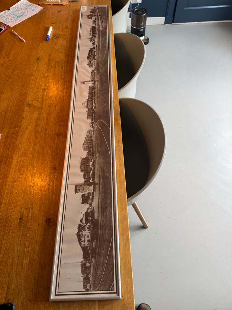 Vintage Fotolijst Scheveningen - Minimaal 45 jaar oud, Ophalen, Gebruikt, 75 tot 100 cm, Foto of Poster