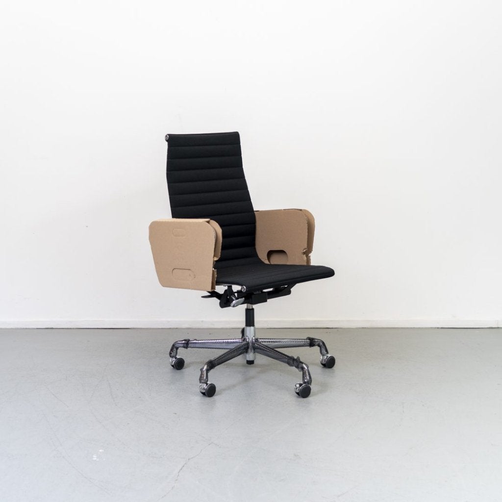 Vitra Eames EA 119 Bureaustoel Zwart Hopsak - Chroom, Niet ingevuld, Nieuw, Niet ingevuld, Niet ingevuld