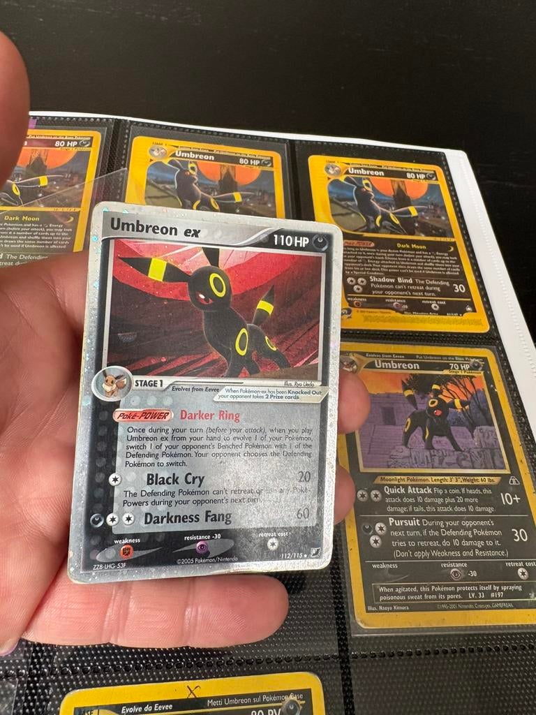 Umbreon ex unseen forces, Hobby en Vrije tijd, Verzamelkaartspellen | Pokémon, Zo goed als nieuw, Meerdere kaarten, Foil, Ophalen of Verzenden