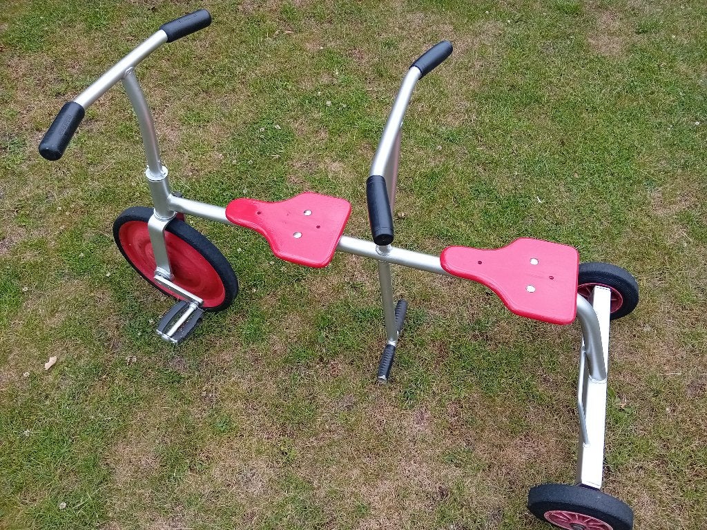 Kinderfiets 2 zits Kleuterfiets driewieler Taxi galvaniseert, Ophalen, Zo goed als nieuw, Minder dan 16 inch