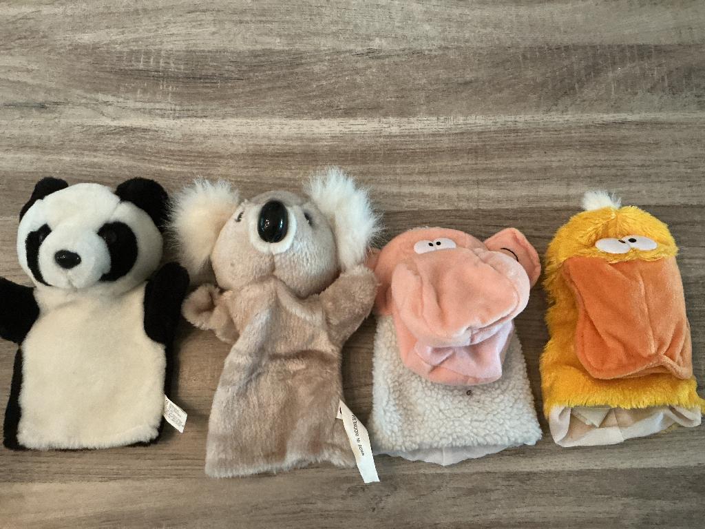 4 handpoppen, Gebruikt, Overige merken, Met geluid, Overige karakters