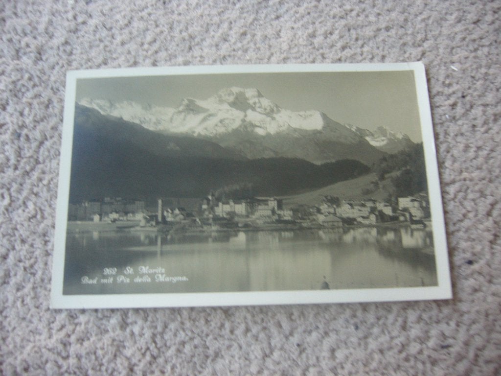 ZWITSERLAND  =  ST. MORITZ - BAD MIT PIZ DELFA MARGNA 1929, Ophalen of Verzenden, 1920 tot 1940, Gelopen, Buiten Europa