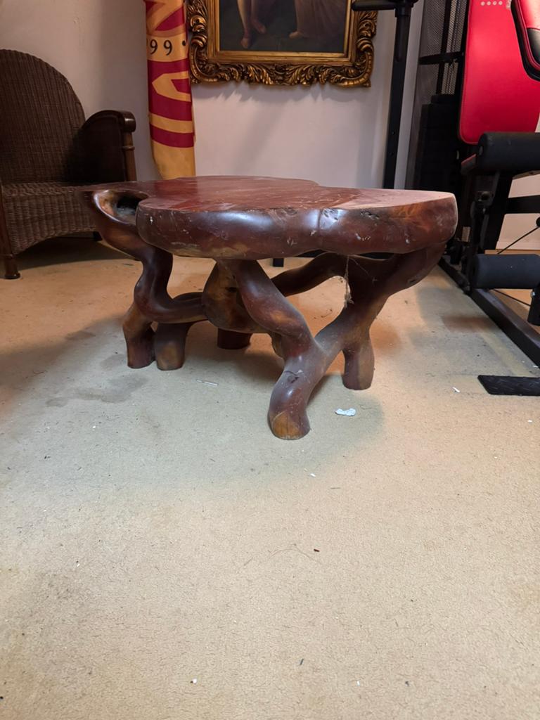 Jaren '60 Massief Houten Salontafel - Zwaar & Uniek, Ophalen, Gebruikt, 50 tot 100 cm, Overige vormen