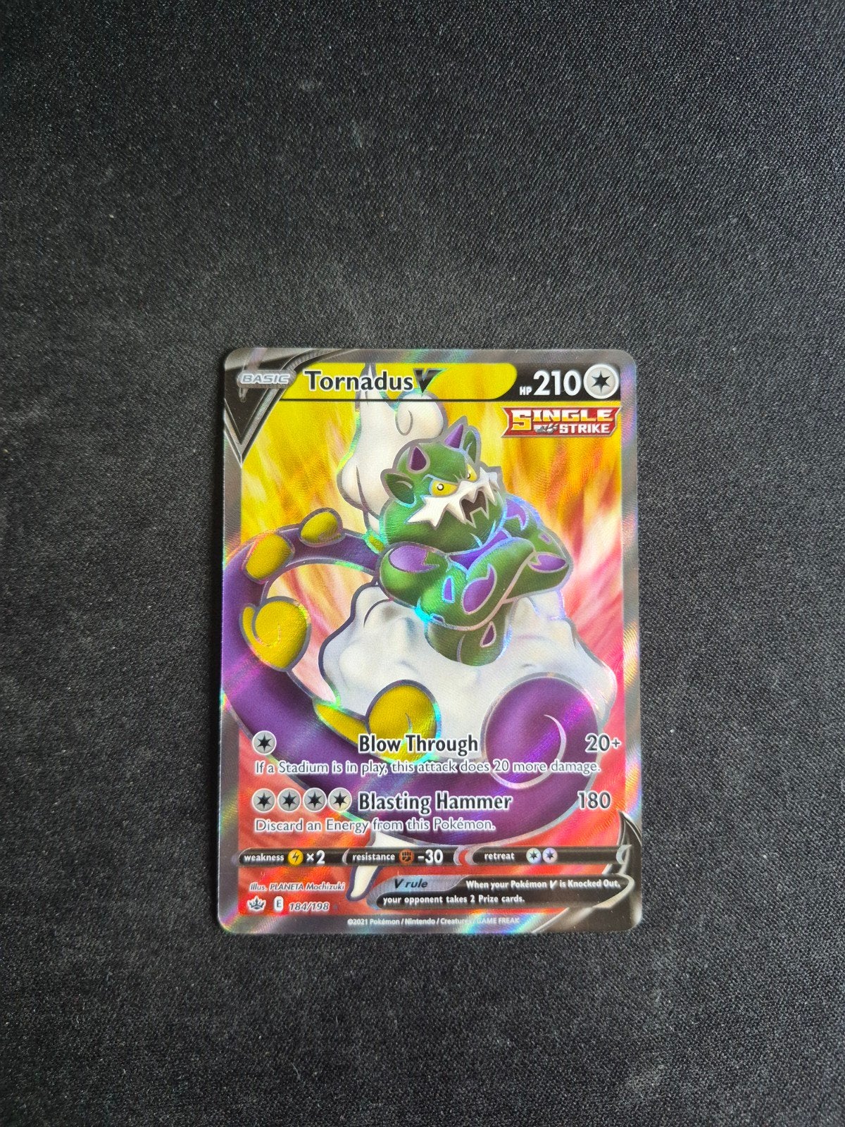 Pokemon Kaart Tornadus V 184/198, Ophalen of Verzenden, Zo goed als nieuw, Losse kaart, Foil