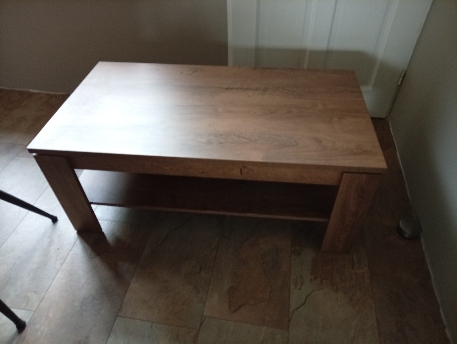 Donker wild eiken salontafel, Ophalen, Gebruikt, 100 tot 150 cm, 50 tot 100 cm
