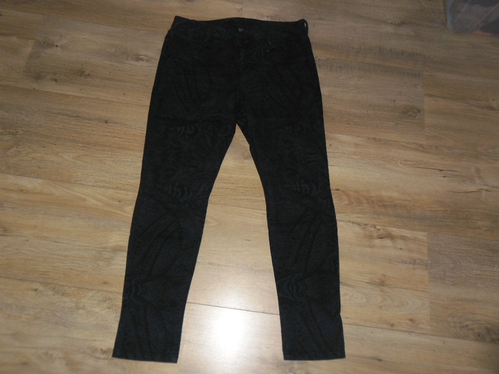 Anna Scott Donkerblauw/Zwarte Broek Met Print Maat 44, Zwart, Anna Scott, Ophalen of Verzenden, Zo goed als nieuw