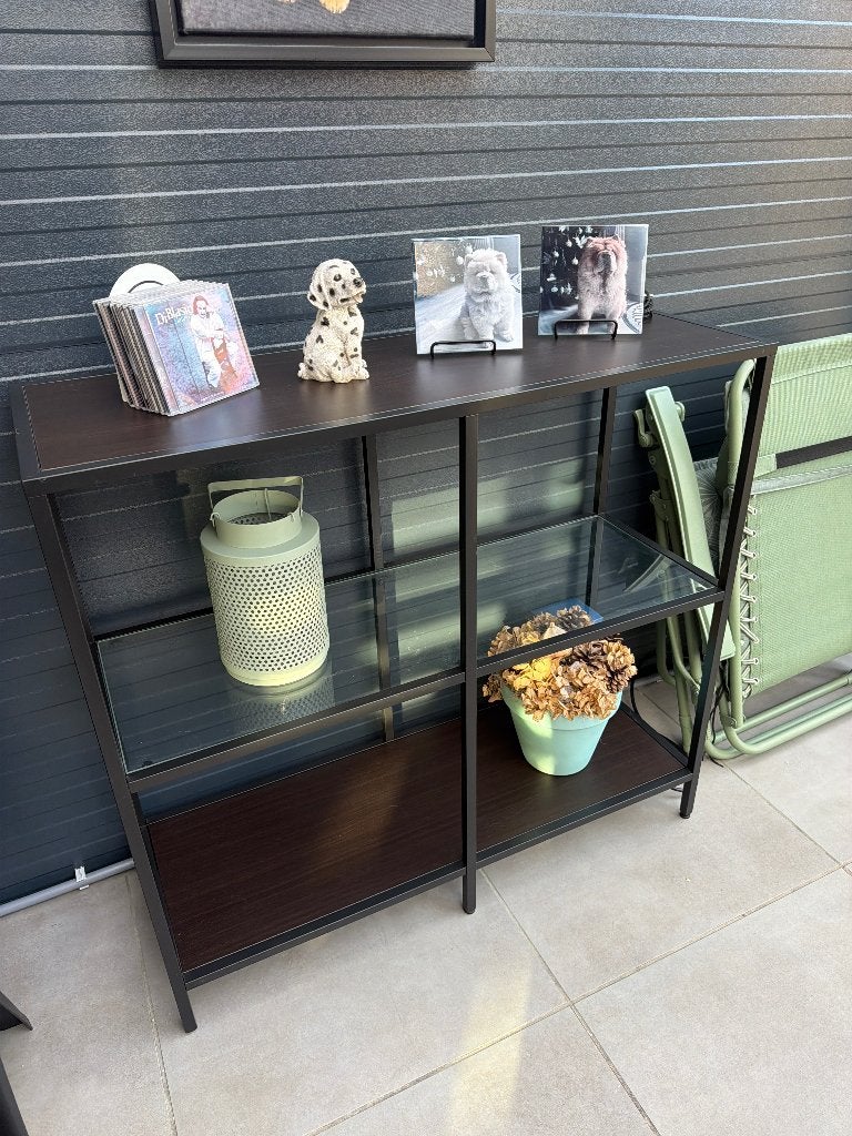 Open kast/dressior, Huis en Inrichting, Ophalen, Met plank(en), Gebruikt, Glas