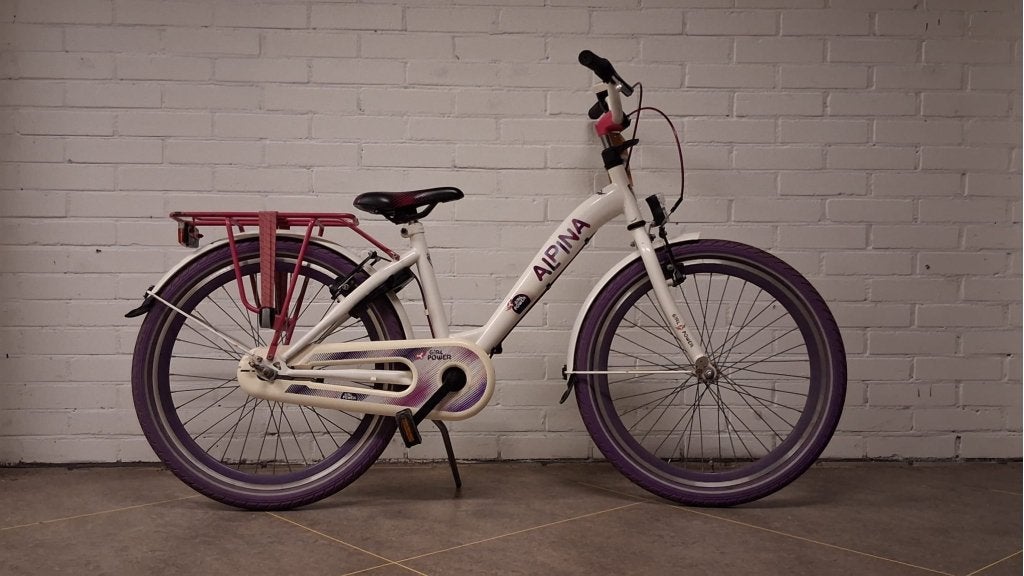 Alpina Girlpower 22 inch 36cm frame meisjesfiets Wit Roze, Fietsen en Brommers, Ophalen, Terugtraprem, 20 inch, Alpina