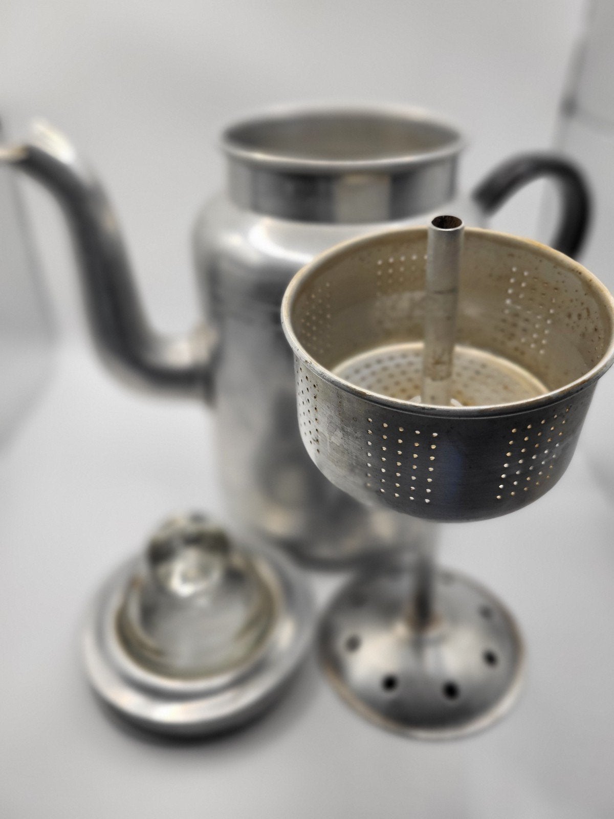 Retro aluminium percolator, Witgoed en Apparatuur, Koffiezetapparaten, Ophalen of Verzenden, Koffiemachine