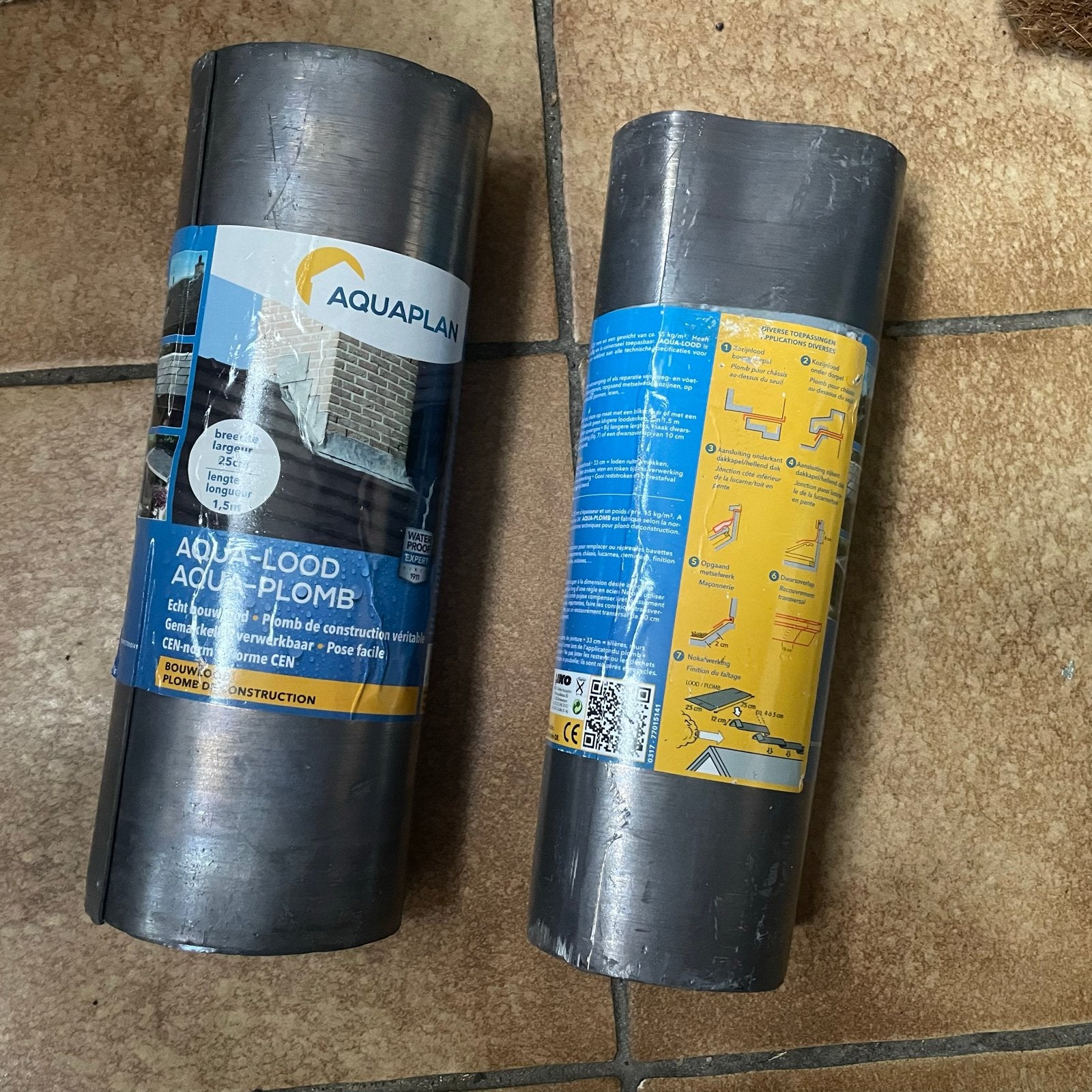 2x Aqua-Lood Aqua-Plomb 25cm x 1.5m - Nieuw, Doe-het-zelf en Verbouw, Dakpannen en Dakbedekking, Ophalen, Overige typen, Nieuw