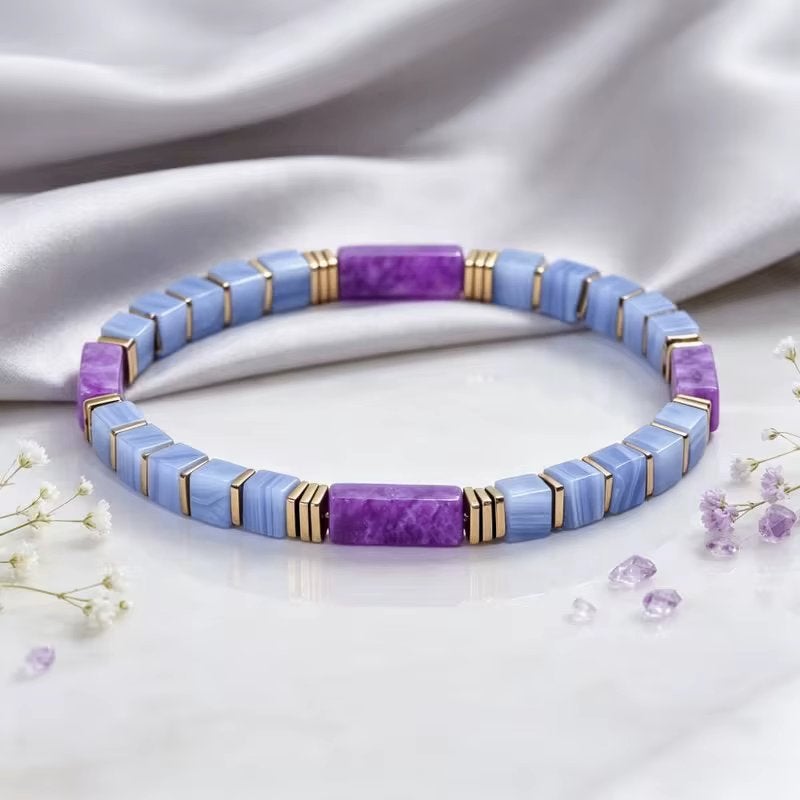 Armband Met Amethist En Kantagaten, Verzenden, Nieuw, Overige kleuren, Overige materialen