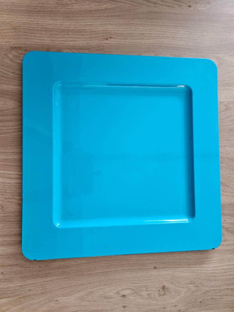 Mooi turquoise onderbord 40x40cm, Ophalen, Overige materialen, Gebruikt, Bord(en)