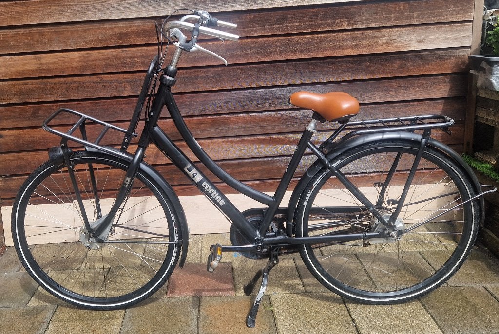 Cortina U4 Transportfiets Dames - Zwart, Ophalen, Gebruikt, Staal, Velgrem